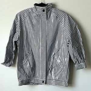 Wippette‎ by Kenn Sporn Vintage 80s Houndstooth Rain Jacket with Shoulder Pads